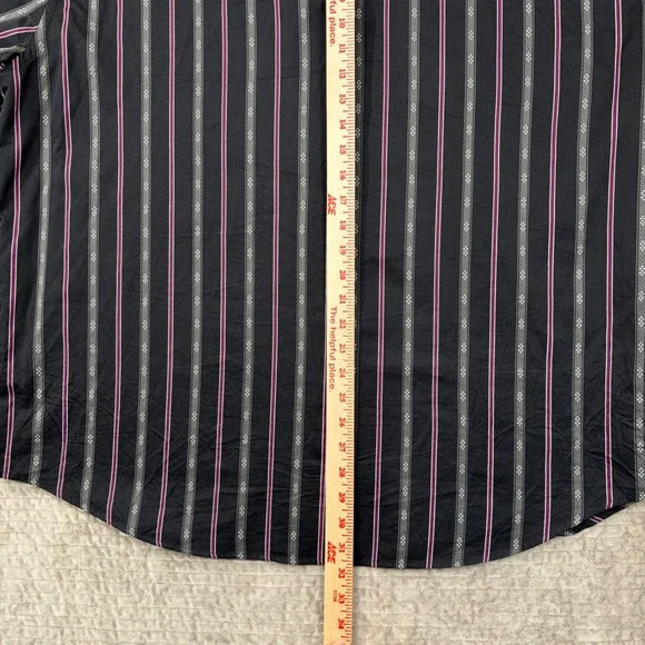 Robert Graham Mens‎ XXL Button Down Shirt Black Pink Gray Striped Long Sleeve - Picture 10 of 10